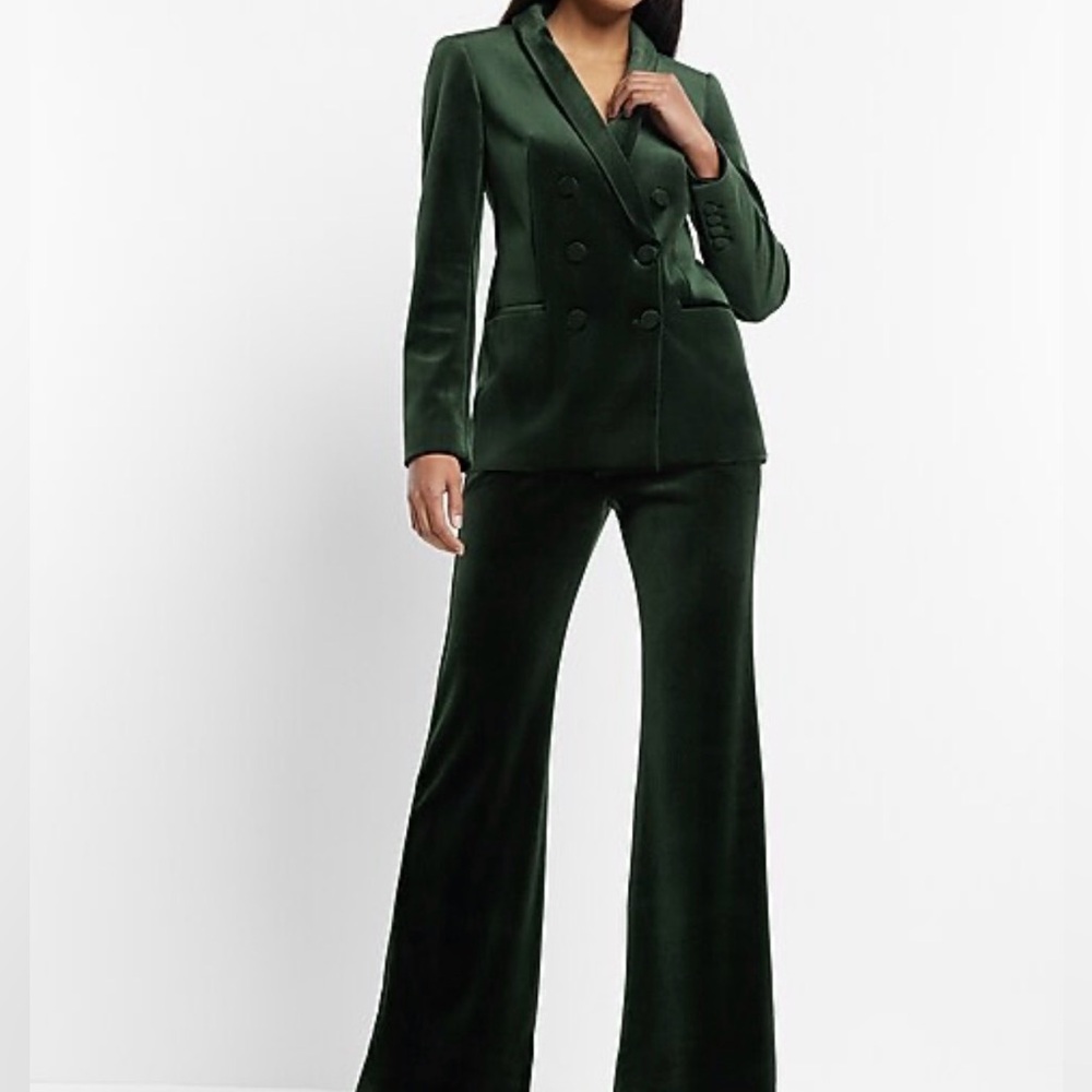 Velvet Double Breasted Blazer Set